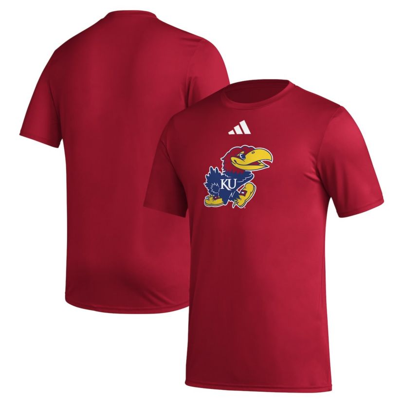 NCAA Kansas Jayhawks Primary Locker Logo Pre-Game AEROREADY T-Shirt