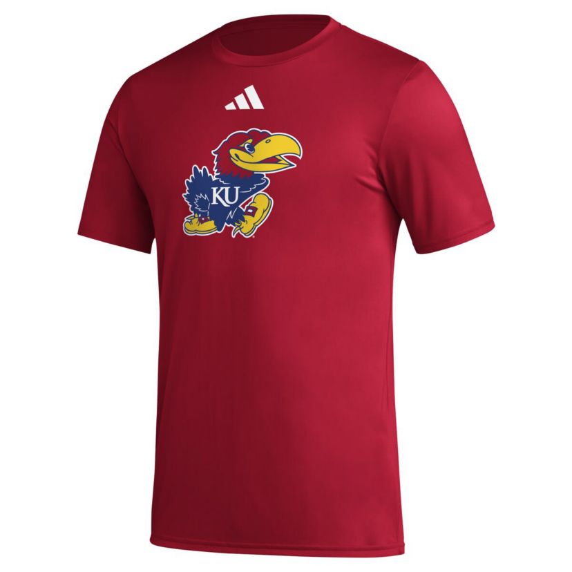 NCAA Kansas Jayhawks Primary Locker Logo Pre-Game AEROREADY T-Shirt
