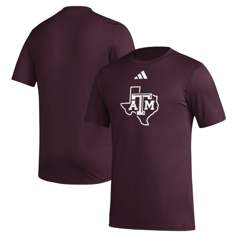 NCAA Texas A&M Aggies Primary Locker Logo Pre-Game AEROREADY T-Shirt