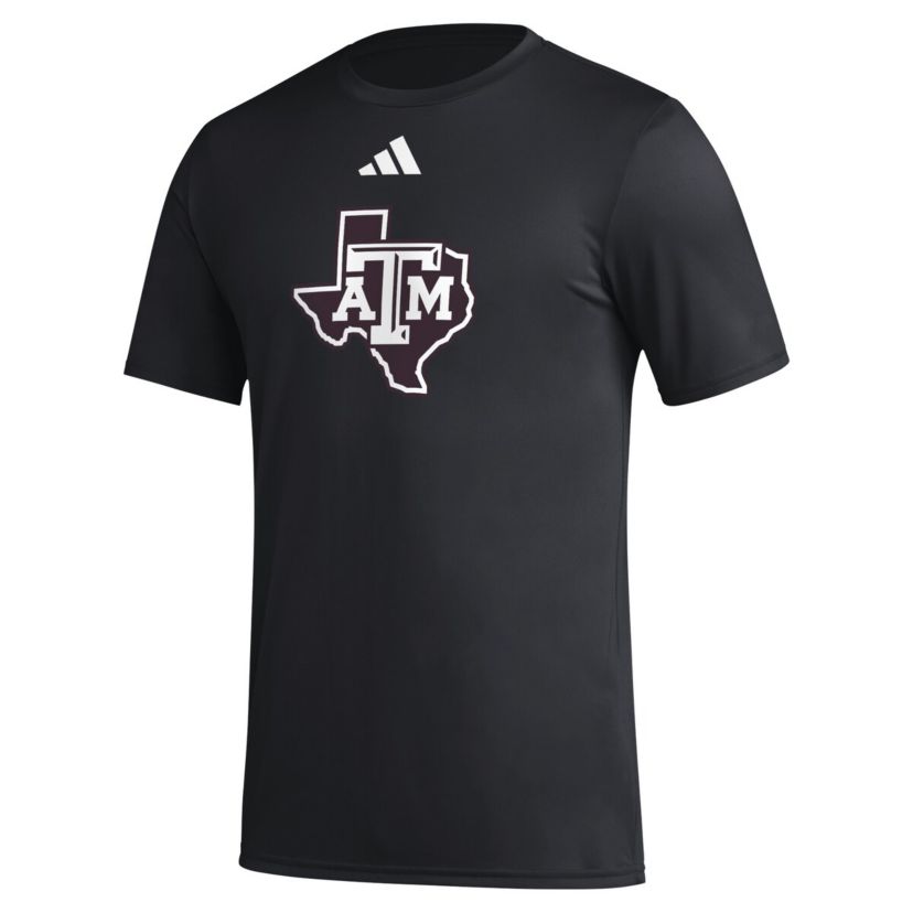 NCAA Texas A&M Aggies Primary Locker Logo Pre-Game AEROREADY T-Shirt
