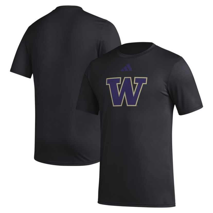 NCAA Washington Huskies Primary Locker Logo Pre-Game AEROREADY T-Shirt