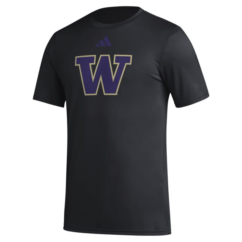 NCAA Washington Huskies Primary Locker Logo Pre-Game AEROREADY T-Shirt
