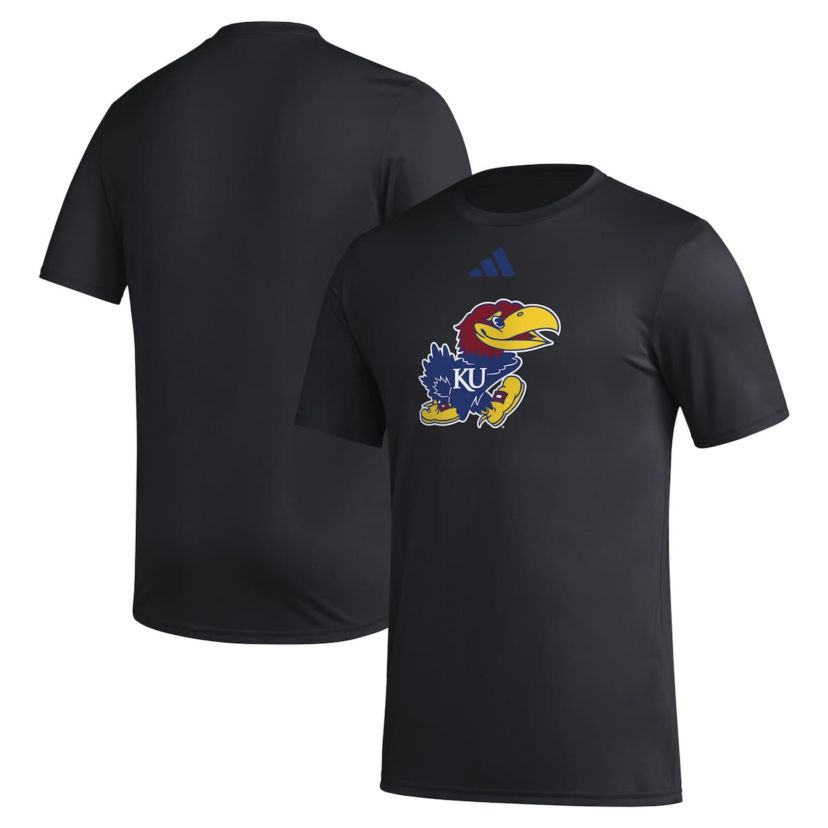 NCAA Kansas Jayhawks Primary Locker Logo Pre-Game AEROREADY T-Shirt