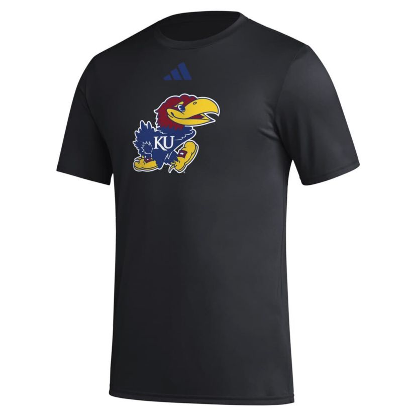 NCAA Kansas Jayhawks Primary Locker Logo Pre-Game AEROREADY T-Shirt