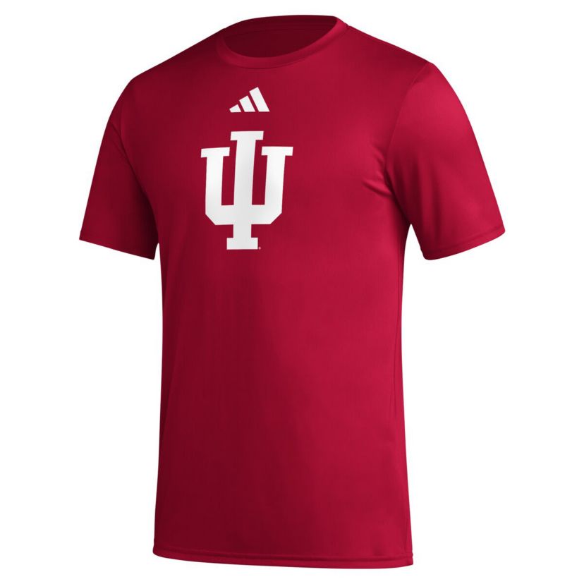 NCAA Indiana Hoosiers Primary Locker Logo Pre-Game AEROREADY T-Shirt