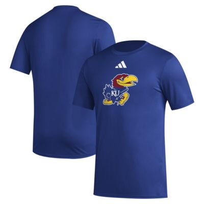 adidas Men's NCAA Kansas Jayhawks Primary Locker Logo Pre-Game AEROREADY T-Shirt, Medium