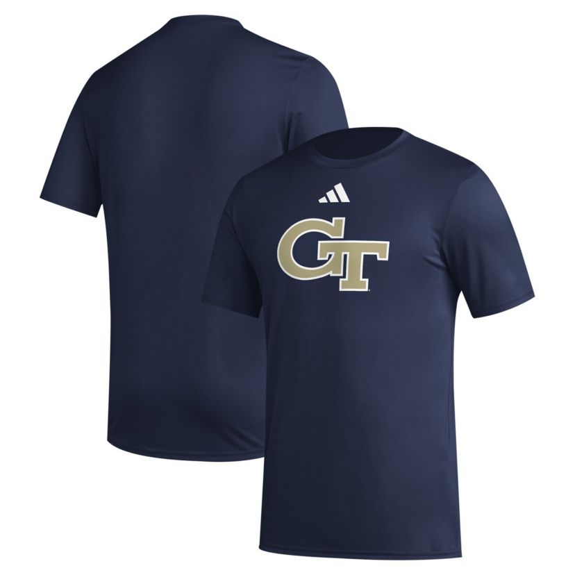 Georgia Tech Yellow Jackets NCAA Georgia Tech Jackets Primary Locker Logo Pre-Game AEROREADY T-Shirt