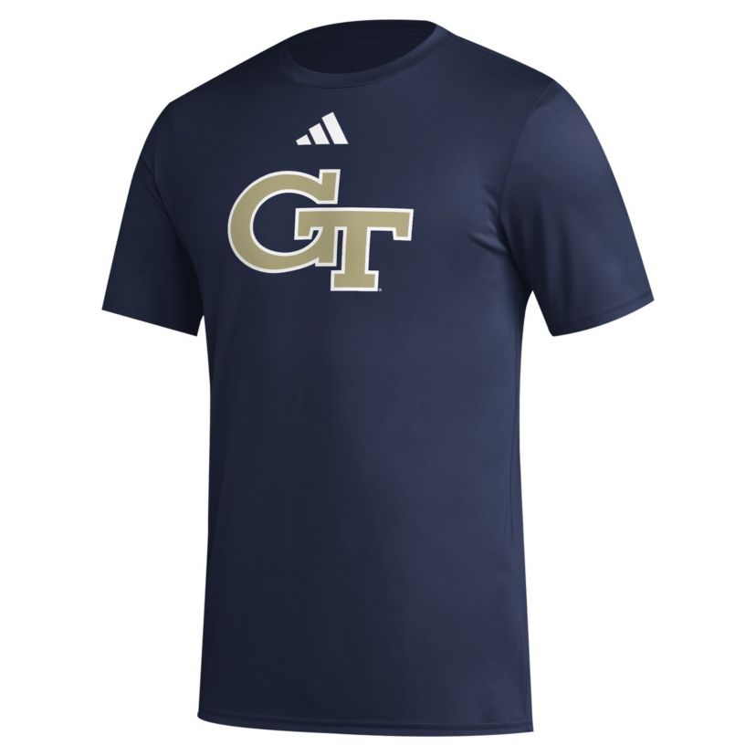 Georgia Tech Yellow Jackets NCAA Georgia Tech Jackets Primary Locker Logo Pre-Game AEROREADY T-Shirt
