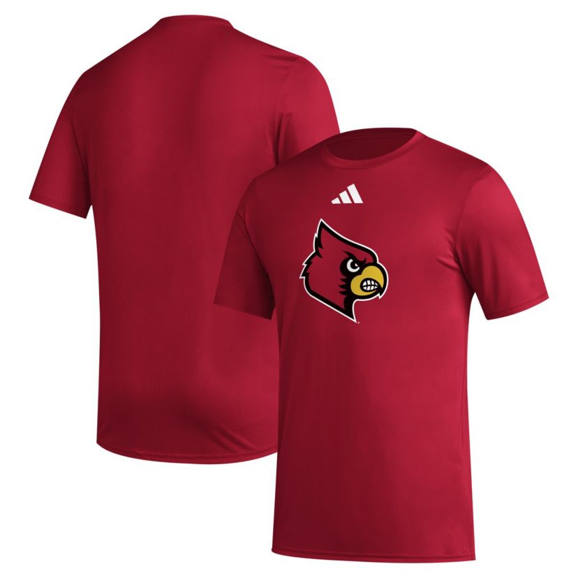 NCAA Louisville Cardinals Primary Locker Logo Pre-Game AEROREADY T-Shirt