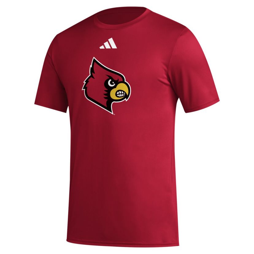 NCAA Louisville Cardinals Primary Locker Logo Pre-Game AEROREADY T-Shirt