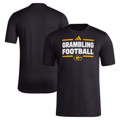 adidas Men's Grambling State Tigers NCAA Grambling Tigers Locker Football Pre-Game AEROREADY T-Shirt, Black, Large
