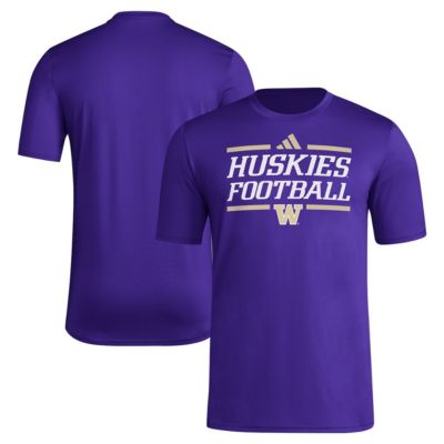 adidas Men's NCAA Washington Huskies Locker Football Pre-Game AEROREADY T-Shirt, Purple, Large