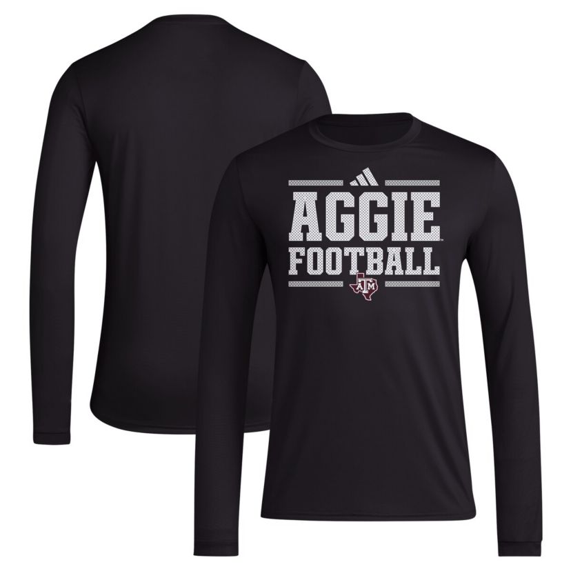 NCAA Texas A&M Aggies Locker Football Pre-Game AEROREADY Long Sleeve T-Shirt