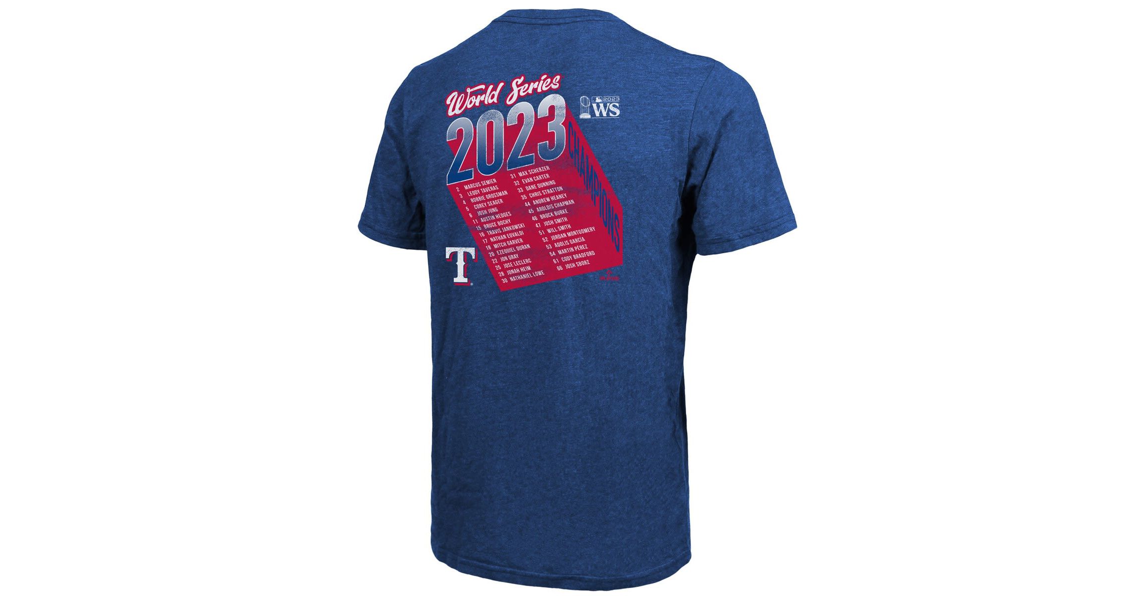 MLB Texas Rangers 2023 World Series s Life Of The Party Tri-Blend Roster T-Shirt
