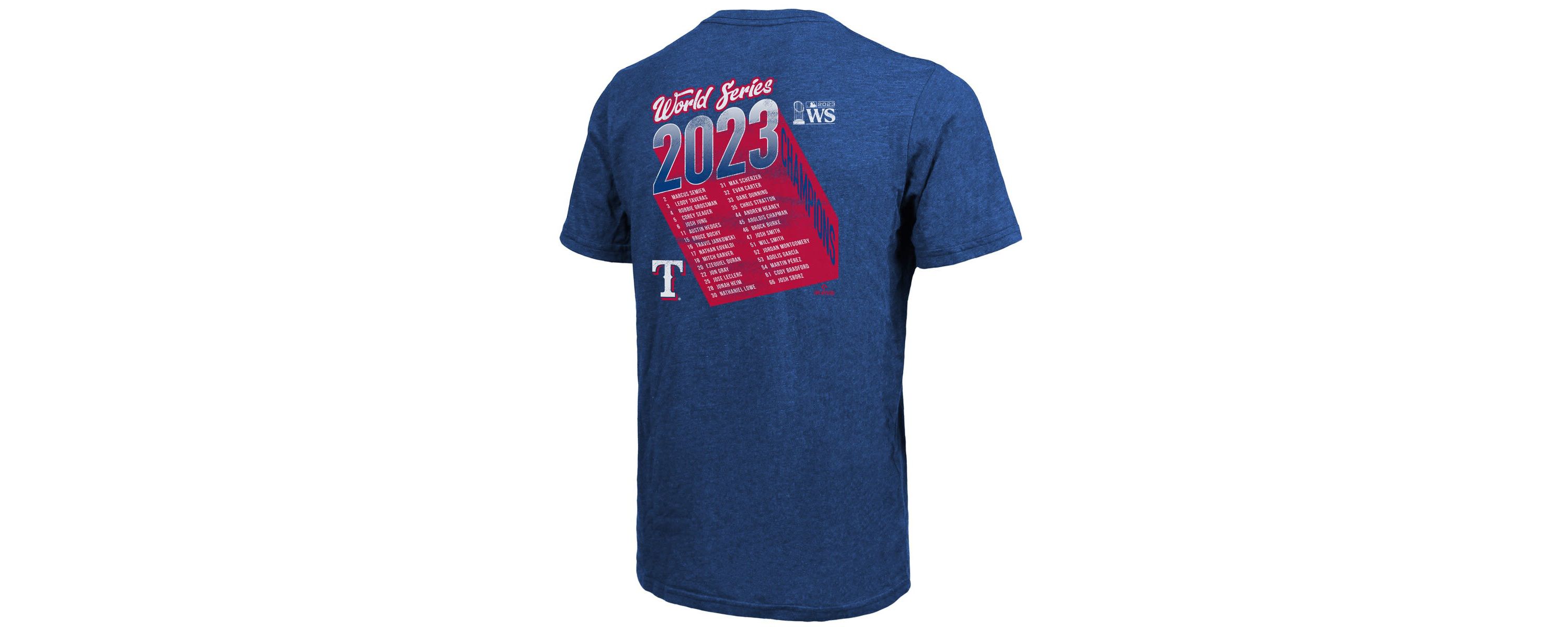 MLB Texas Rangers 2023 World Series s Life Of The Party Tri-Blend Roster T-Shirt