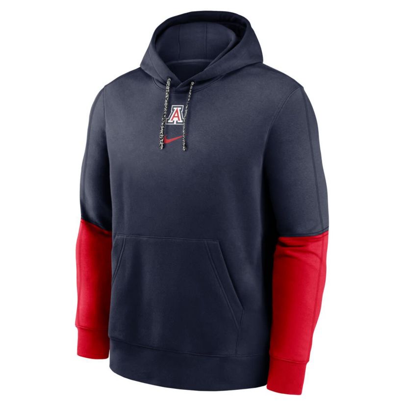 NCAA Nike Arizona Wildcats 2024 Sideline Club Pullover Hoodie