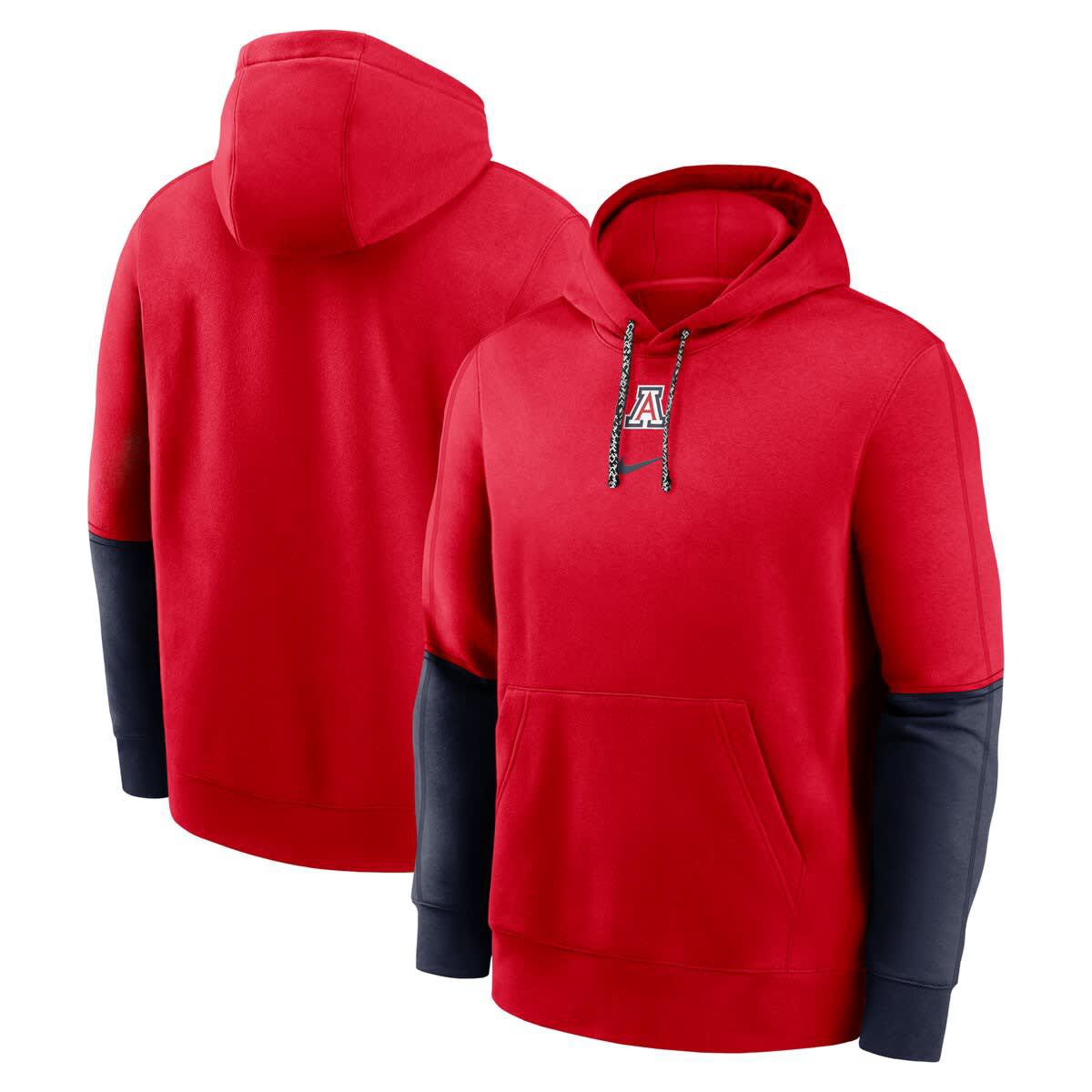 NCAA Nike Arizona Wildcats 2024 Sideline Club Pullover Hoodie