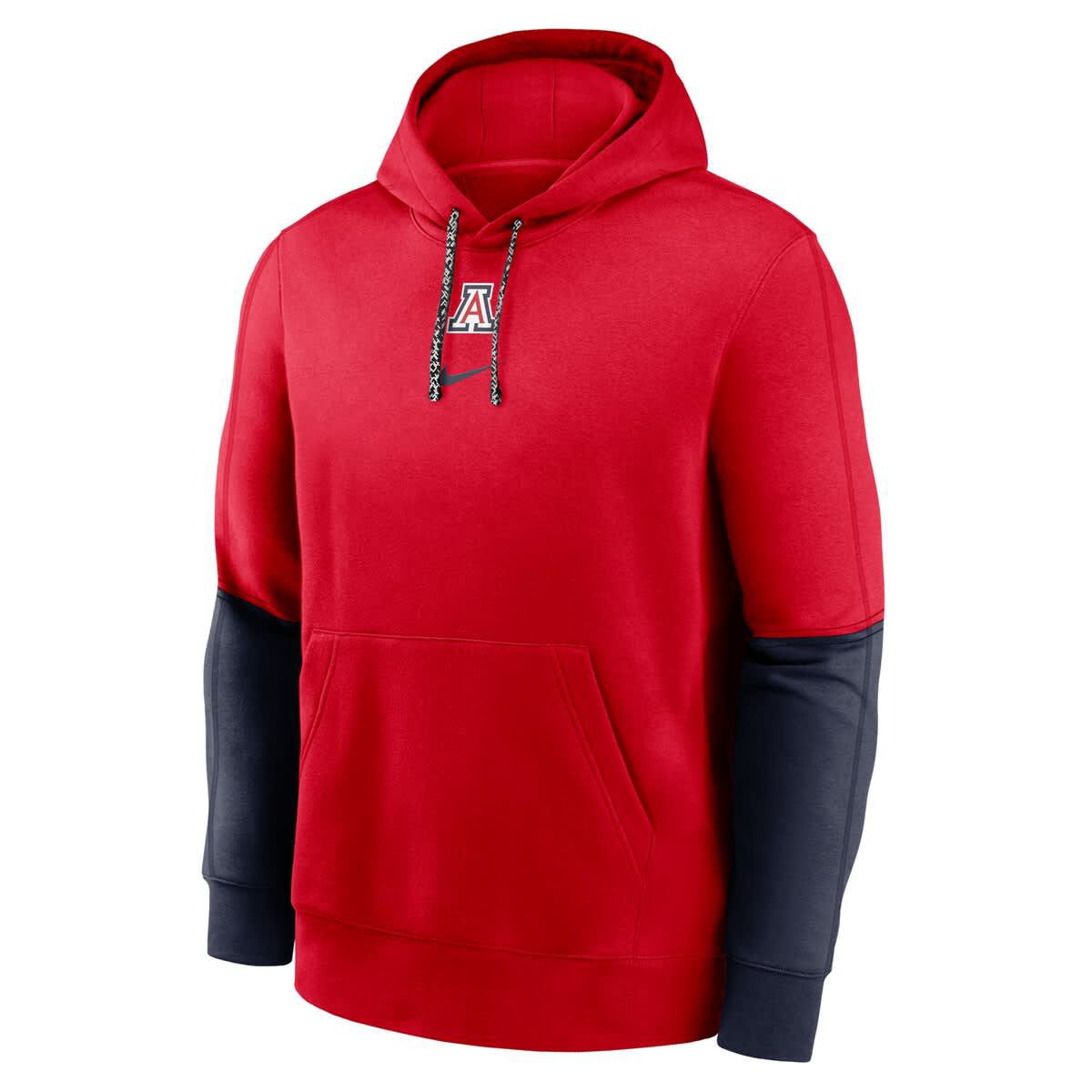 NCAA Nike Arizona Wildcats 2024 Sideline Club Pullover Hoodie
