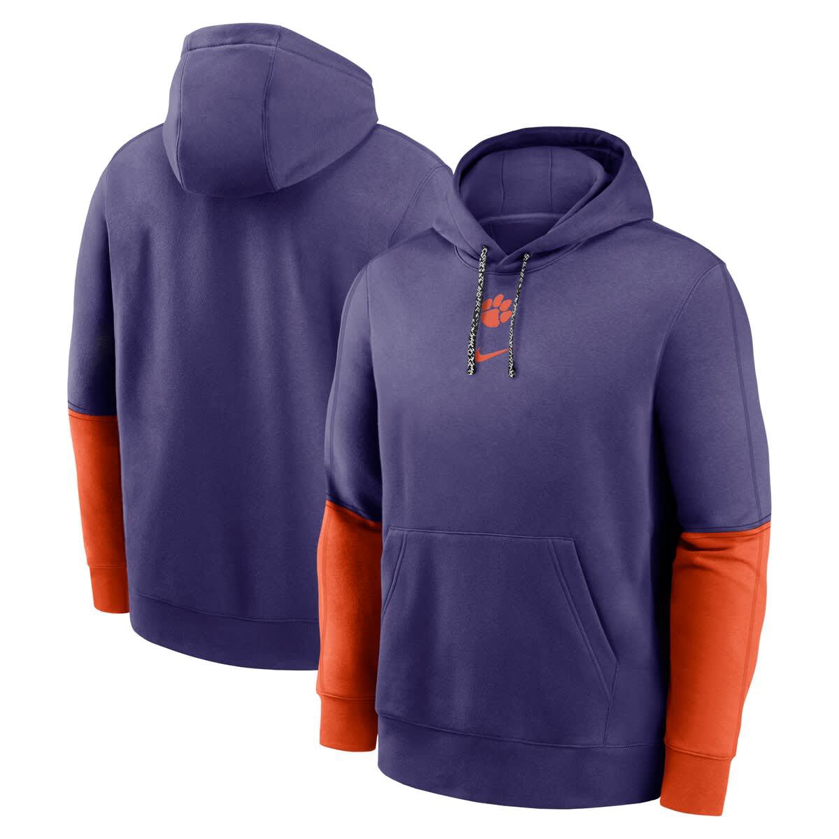 NCAA Nike Clemson Tigers 2024 Sideline Club Pullover Hoodie