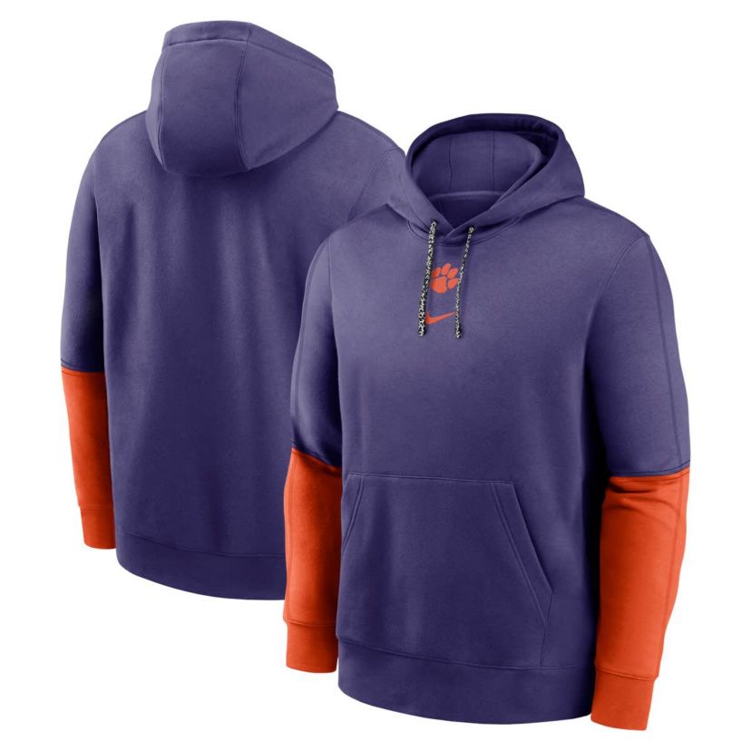NCAA Nike Clemson Tigers 2024 Sideline Club Pullover Hoodie
