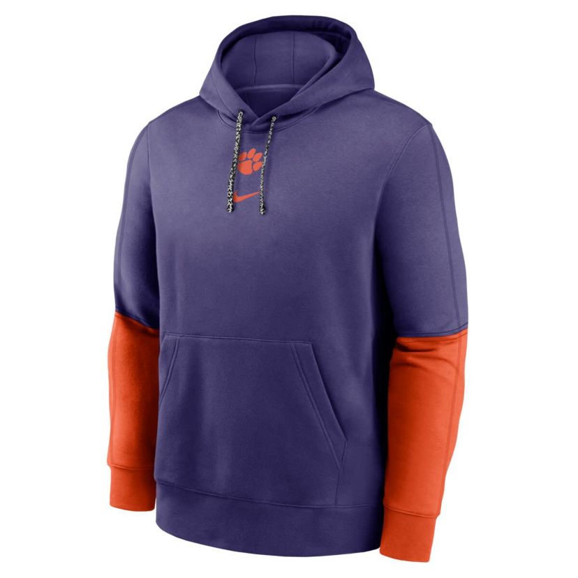 NCAA Nike Clemson Tigers 2024 Sideline Club Pullover Hoodie