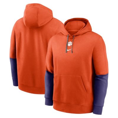 Men's NCAA Nike Clemson Tigers 2024 Sideline Club Pullover Hoodie, Orange, Large