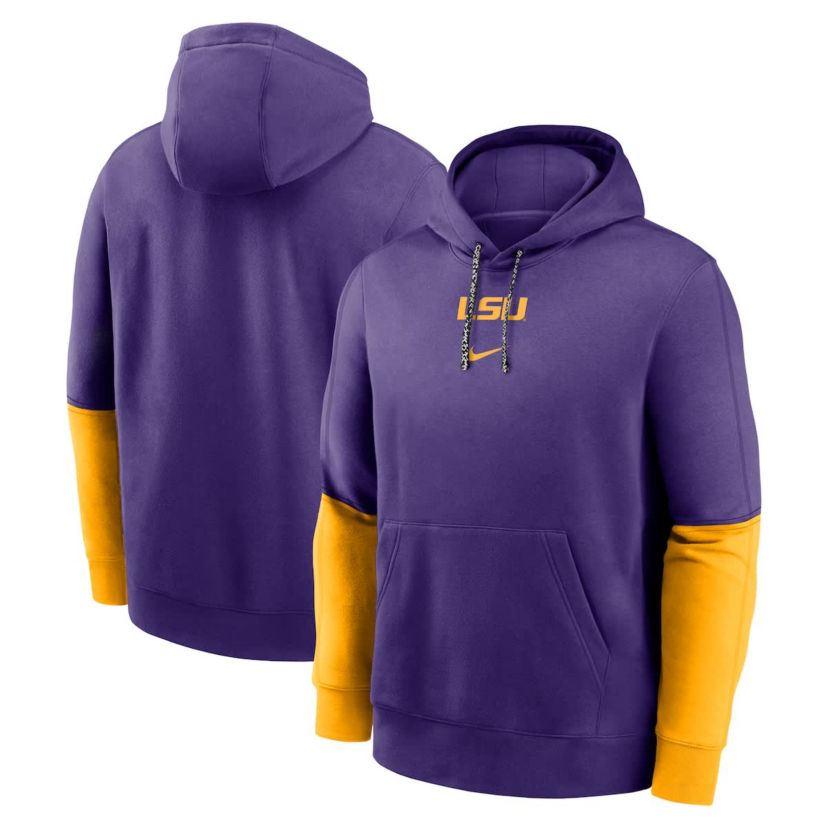 NCAA Nike LSU Tigers 2024 Sideline Club Pullover Hoodie