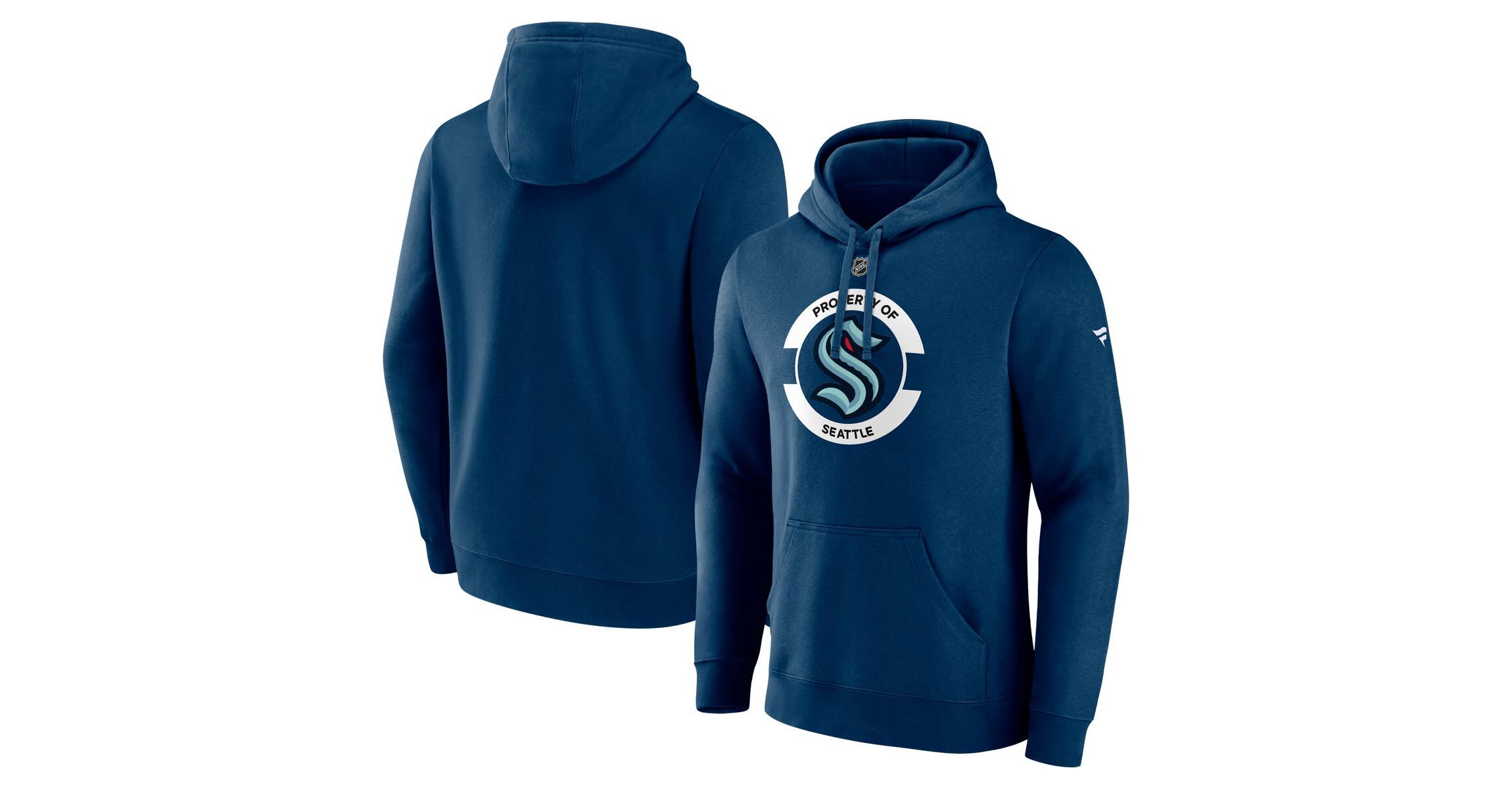 NHL Fanatics Deep Sea Seattle Kraken Authentic Pro Core Secondary Fleece Pullover Hoodie