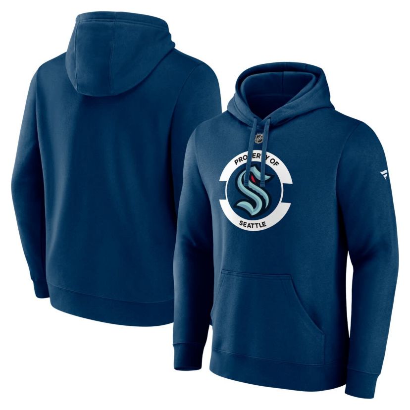 NHL Fanatics Deep Sea Seattle Kraken Authentic Pro Core Secondary Fleece Pullover Hoodie