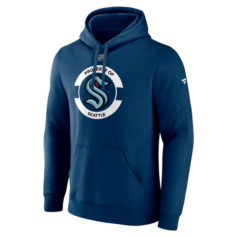NHL Fanatics Deep Sea Seattle Kraken Authentic Pro Core Secondary Fleece Pullover Hoodie