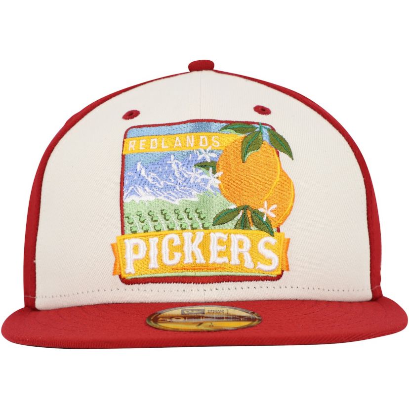 MiLB White/Red Inland Empire 66ers Theme Night Redlands Pickers 59FIFTY Fitted Hat