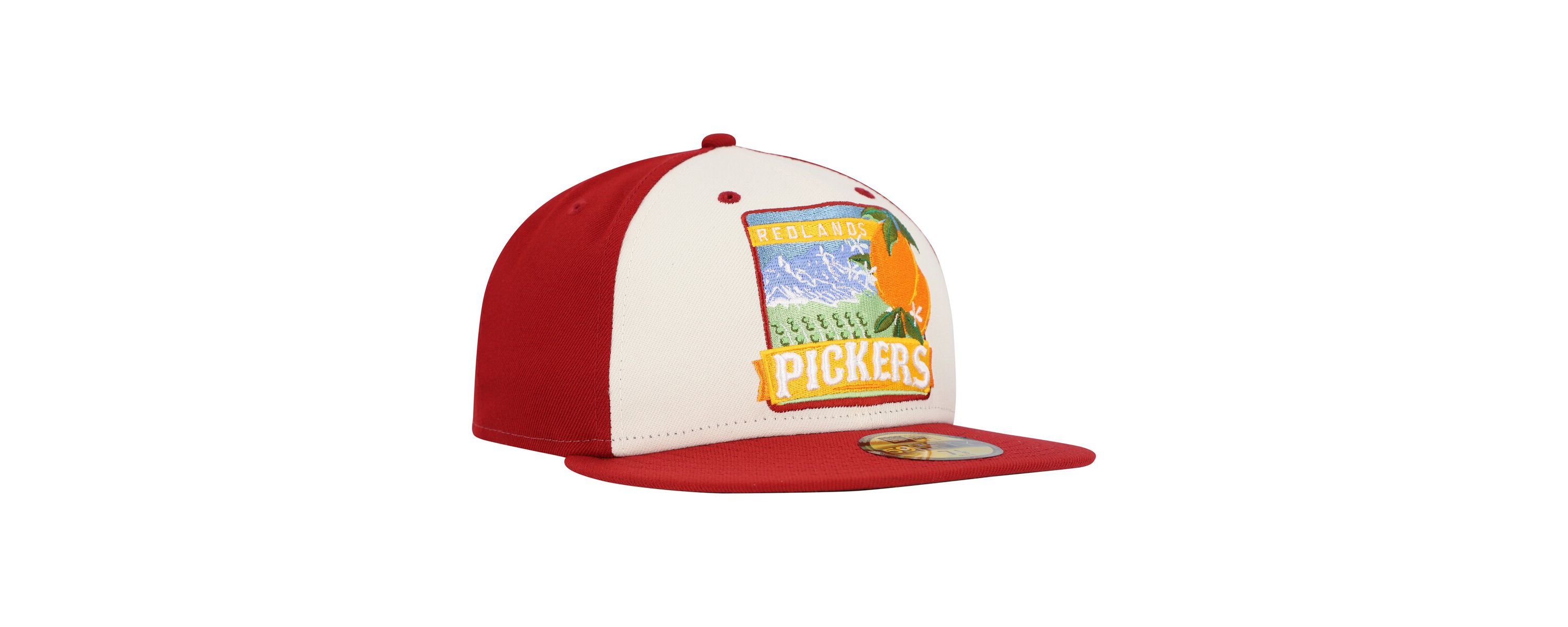 MiLB White/Red Inland Empire 66ers Theme Night Redlands Pickers 59FIFTY Fitted Hat