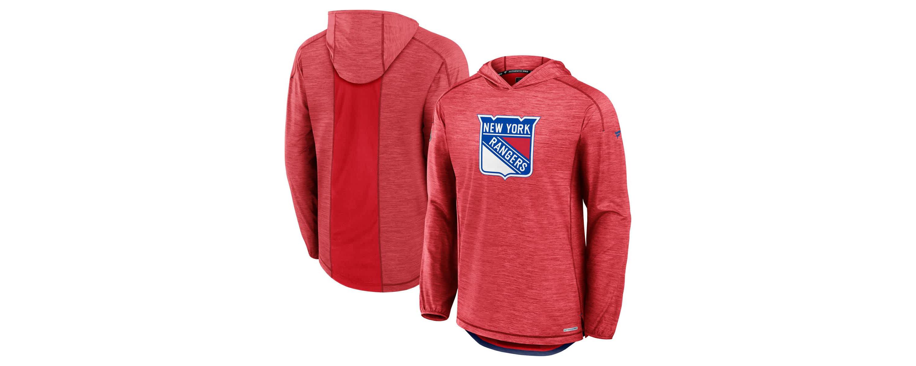NHL Fanatics New York Rangers Authentic Pro Rink Lightweight Pullover Hoodie