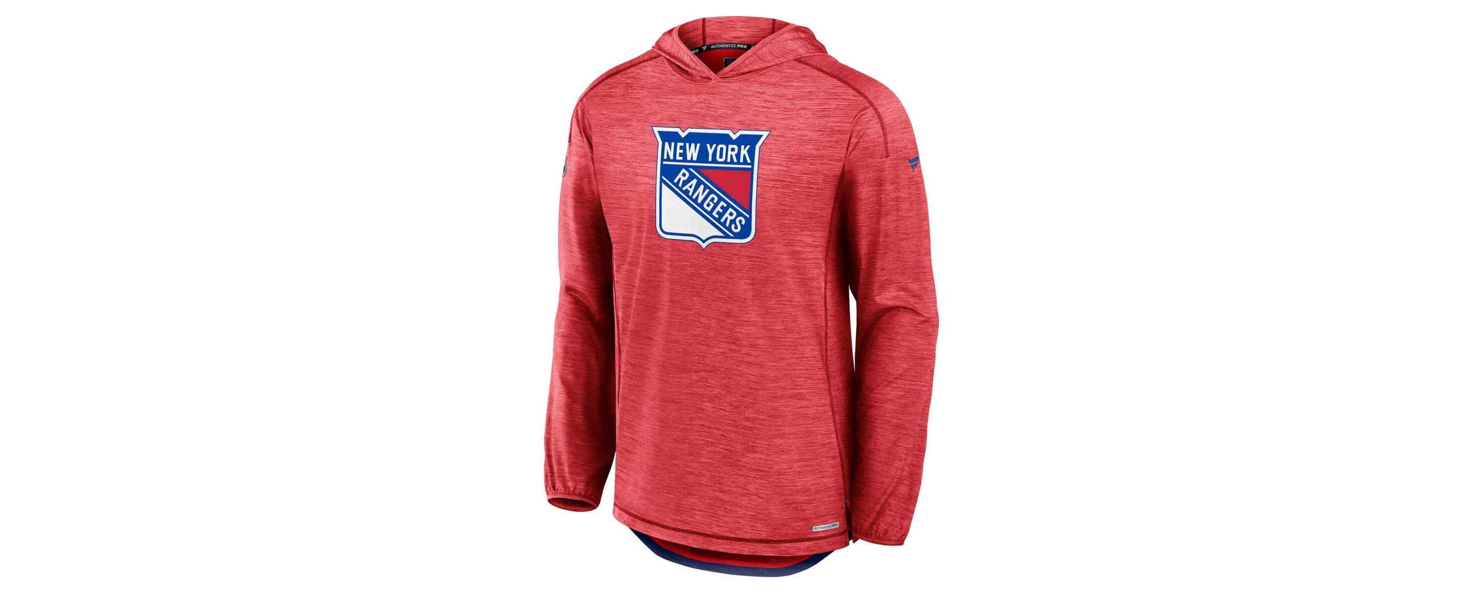 NHL Fanatics New York Rangers Authentic Pro Rink Lightweight Pullover Hoodie