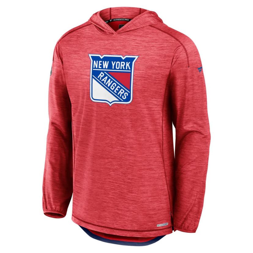 NHL Fanatics New York Rangers Authentic Pro Rink Lightweight Pullover Hoodie