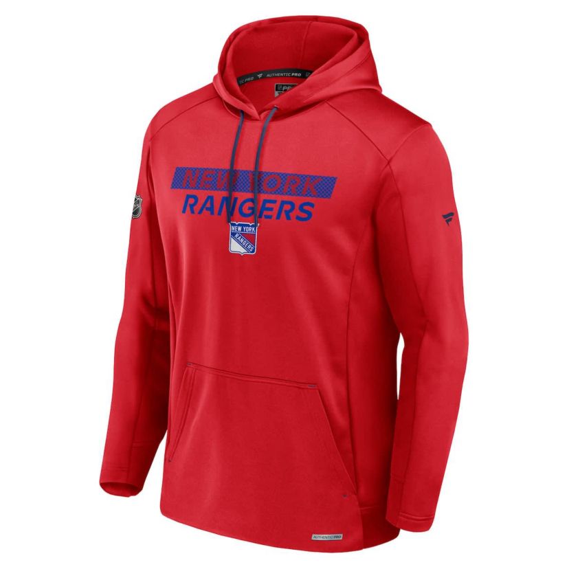 NHL Fanatics New York Rangers Authentic Pro Rink Fleece Pullover Hoodie