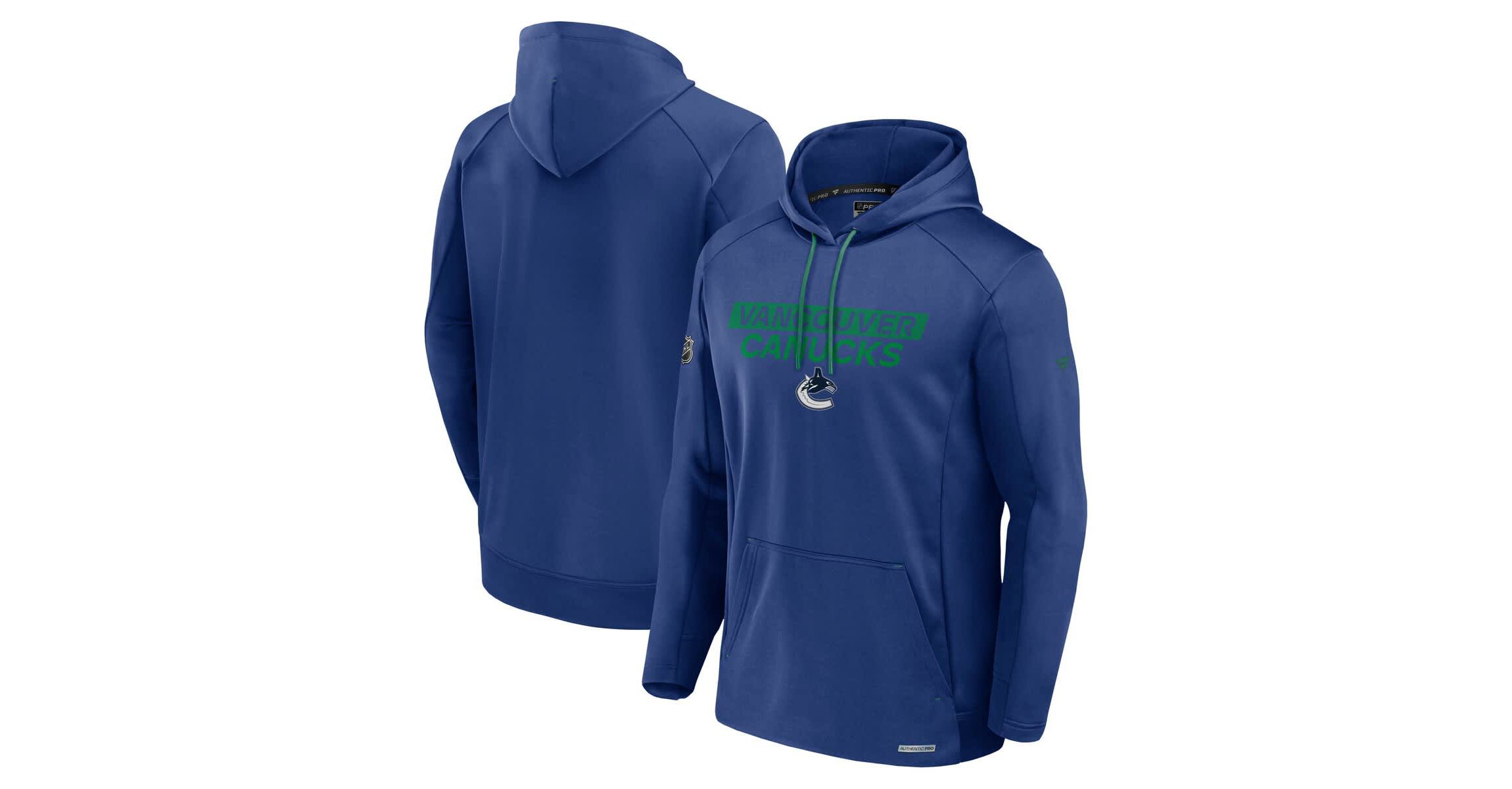 NHL Fanatics Vancouver Canucks Authentic Pro Rink Fleece Pullover Hoodie