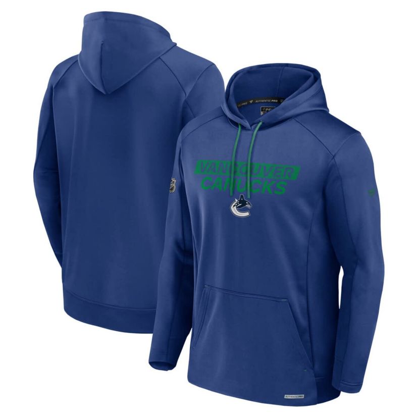 NHL Fanatics Vancouver Canucks Authentic Pro Rink Fleece Pullover Hoodie