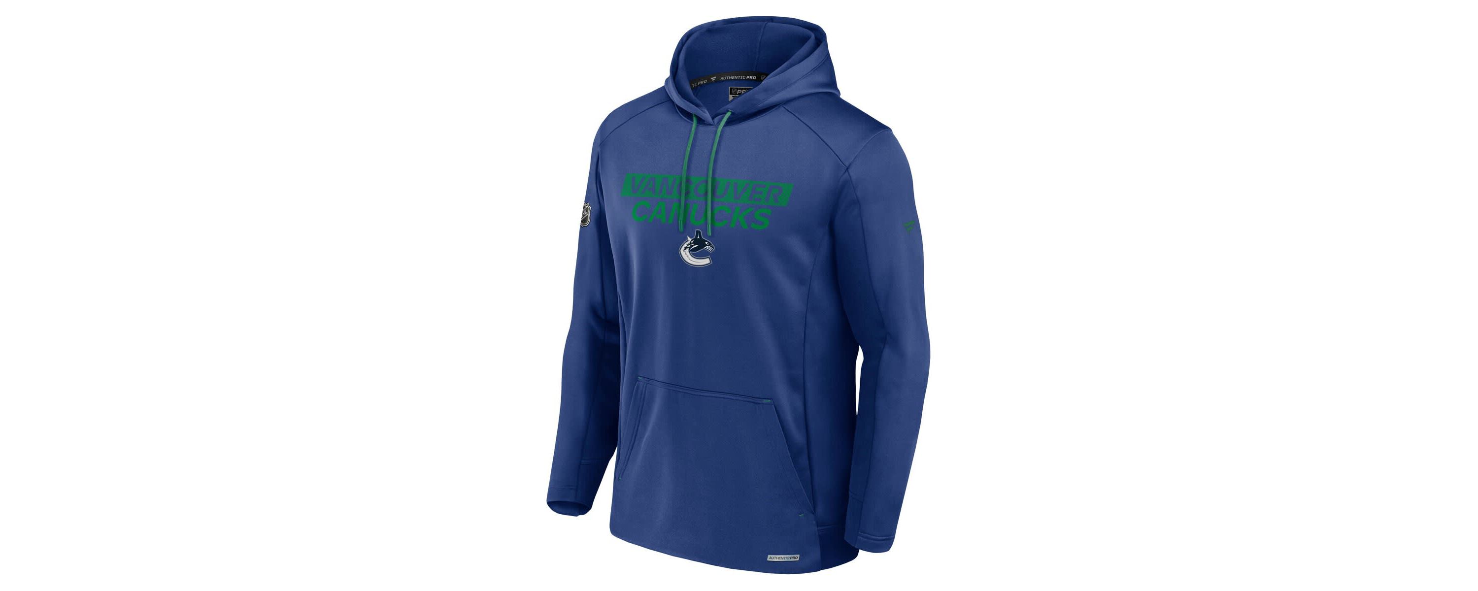 NHL Fanatics Vancouver Canucks Authentic Pro Rink Fleece Pullover Hoodie