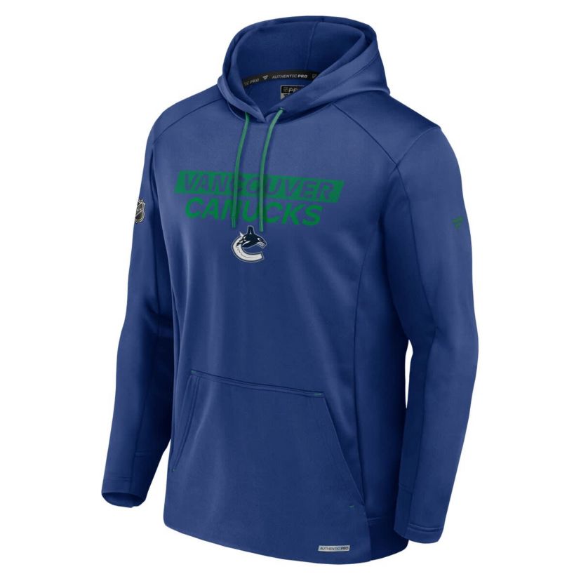 NHL Fanatics Vancouver Canucks Authentic Pro Rink Fleece Pullover Hoodie