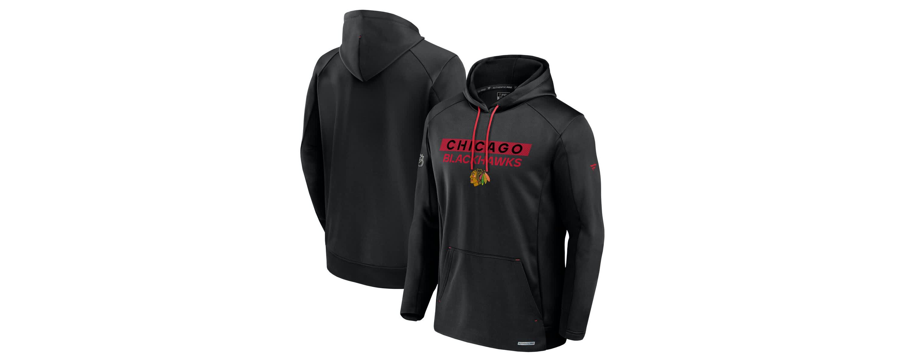 NHL Fanatics Chicago Blackhawks Authentic Pro Rink Fleece Pullover Hoodie
