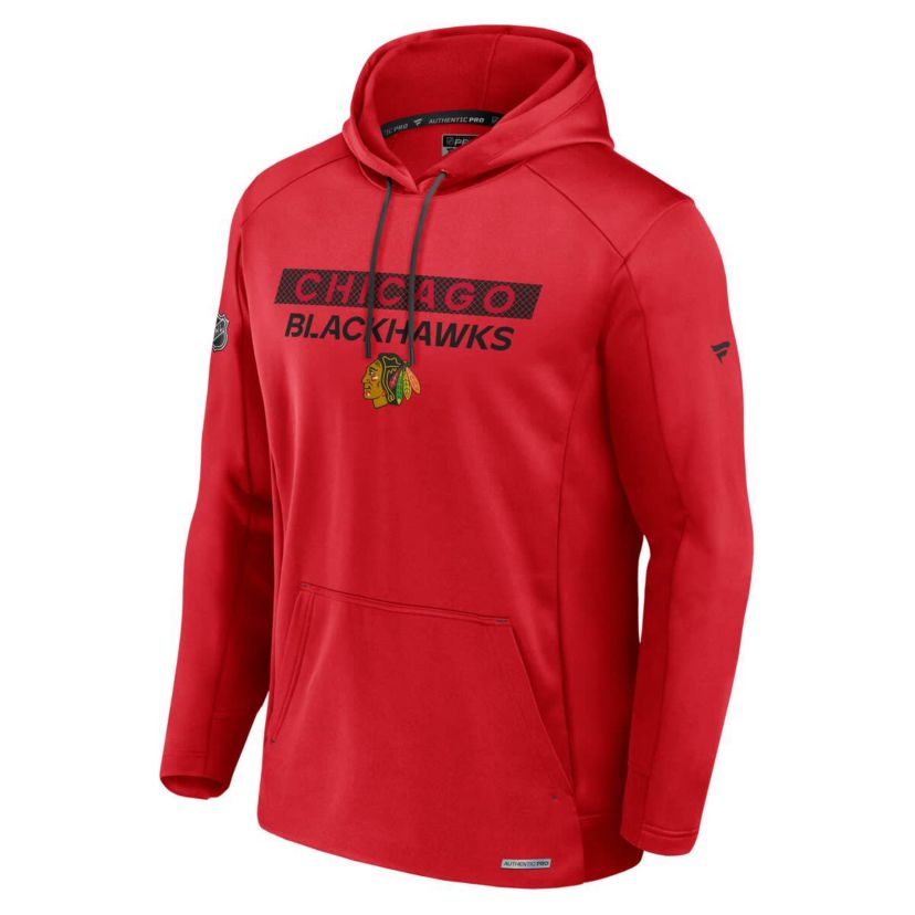 NHL Fanatics Chicago Blackhawks Authentic Pro Rink Fleece Pullover Hoodie