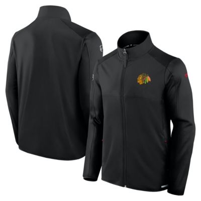 Men's NHL Fanatics Chicago Blackhawks Authentic Pro Rink Fleece Full-Zip Jacket, Black, Small