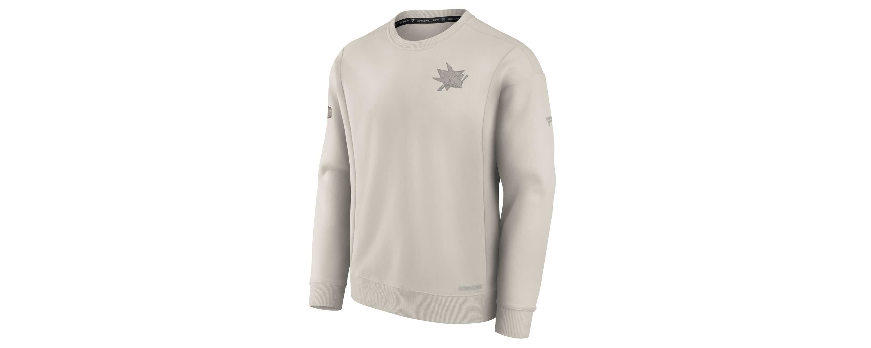 NHL Fanatics San Jose Sharks Authentic Pro Road Fleece Pullover Sweatshirt