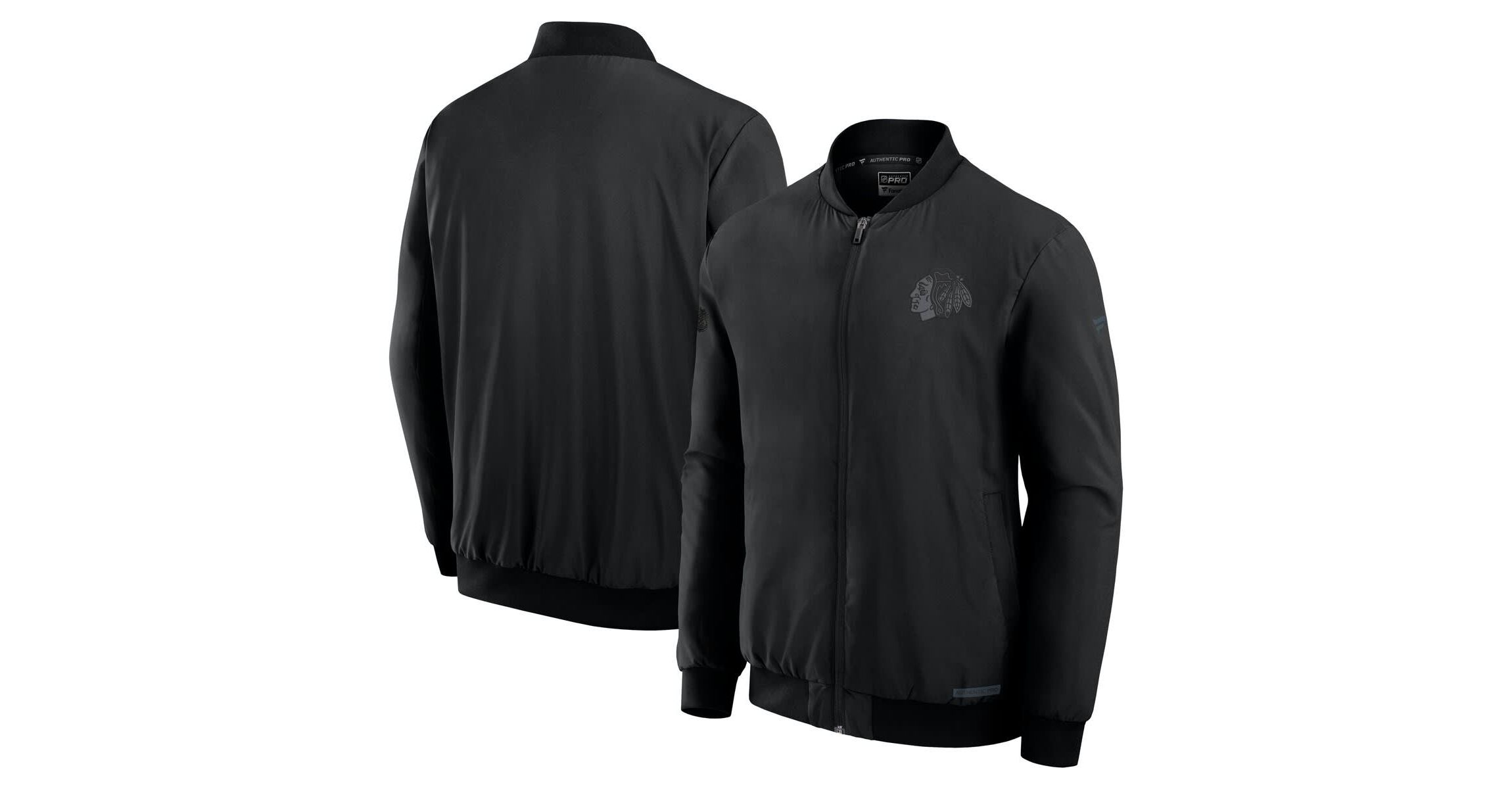 NHL Fanatics Chicago Blackhawks Authentic Pro Road Full-Zip Bomber Jacket