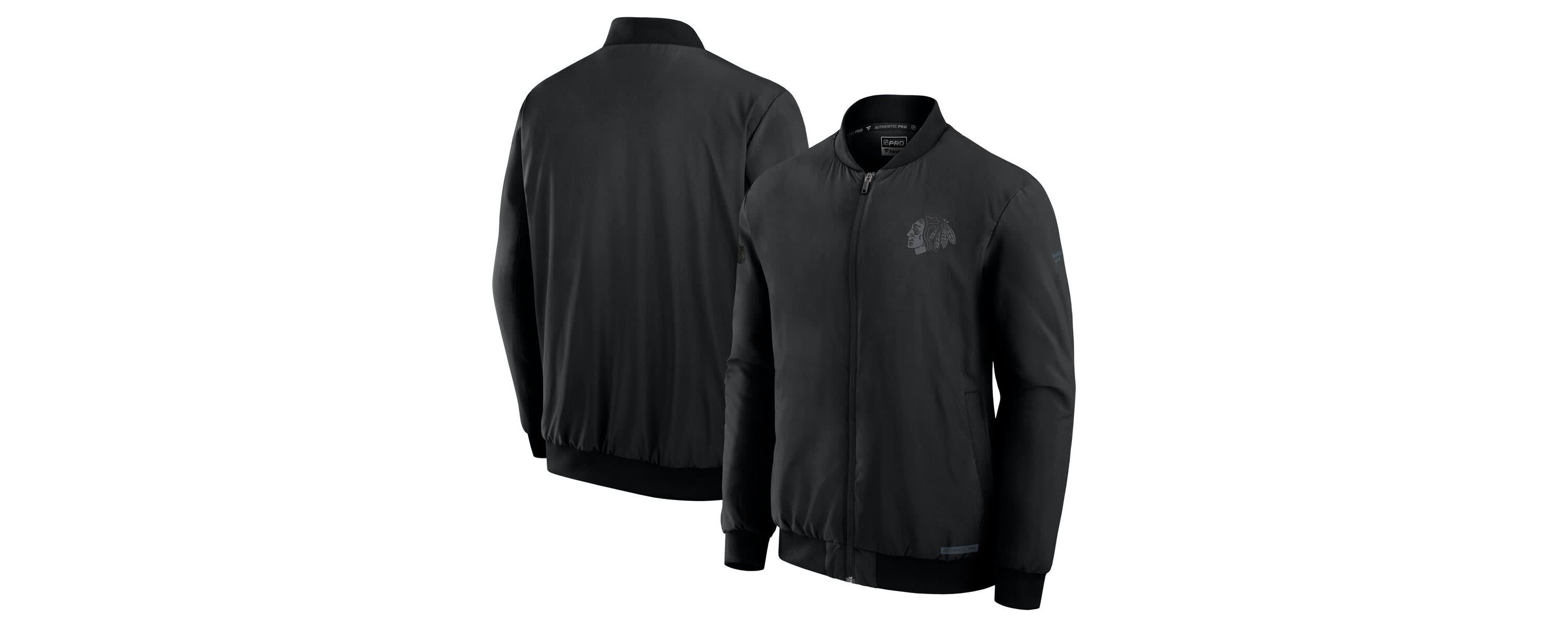 NHL Fanatics Chicago Blackhawks Authentic Pro Road Full-Zip Bomber Jacket