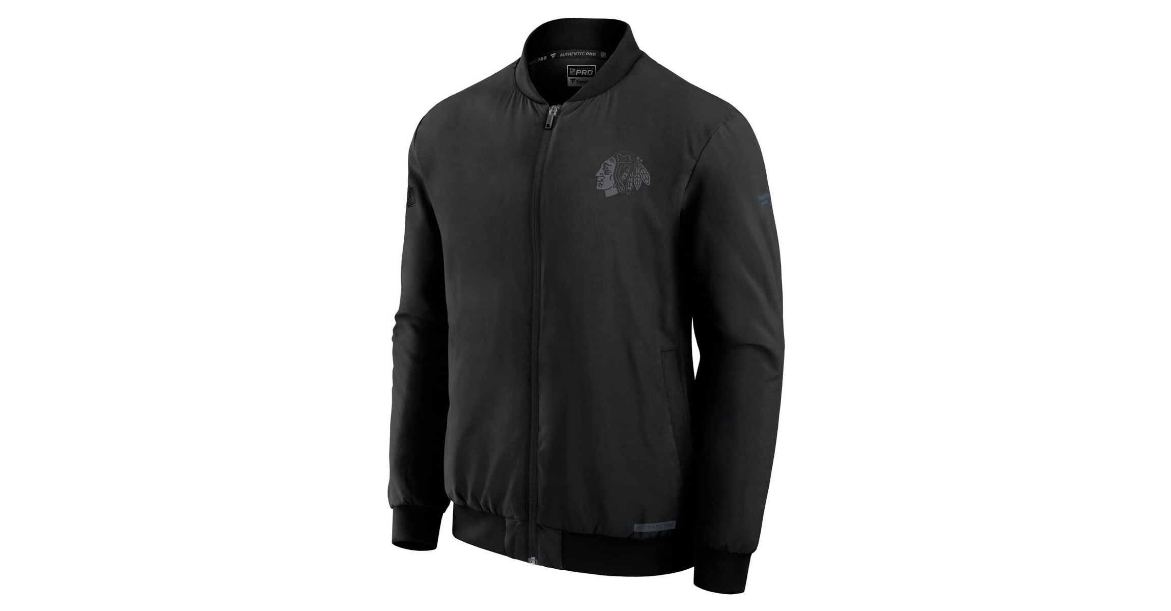 NHL Fanatics Chicago Blackhawks Authentic Pro Road Full-Zip Bomber Jacket