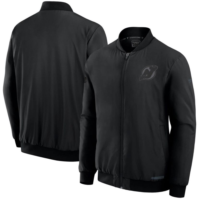 NHL Fanatics New Jersey Devils Authentic Pro Road Full-Zip Bomber Jacket