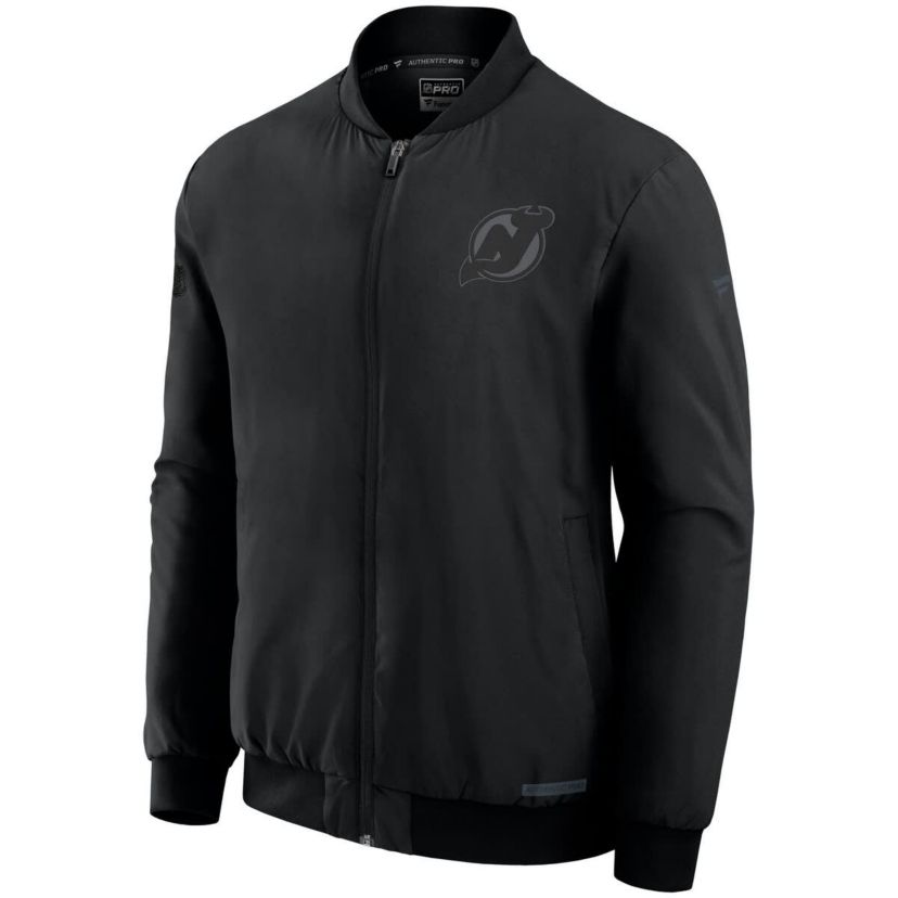 NHL Fanatics New Jersey Devils Authentic Pro Road Full-Zip Bomber Jacket