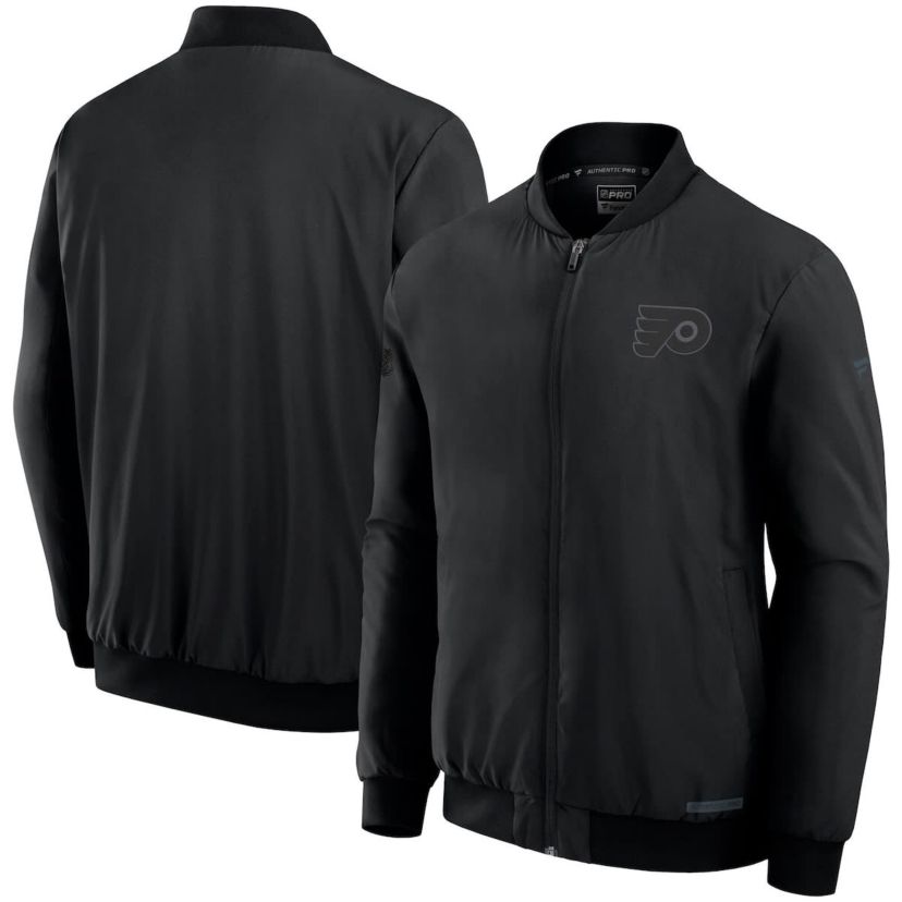 NHL Fanatics Philadelphia Flyers Authentic Pro Road Full-Zip Bomber Jacket